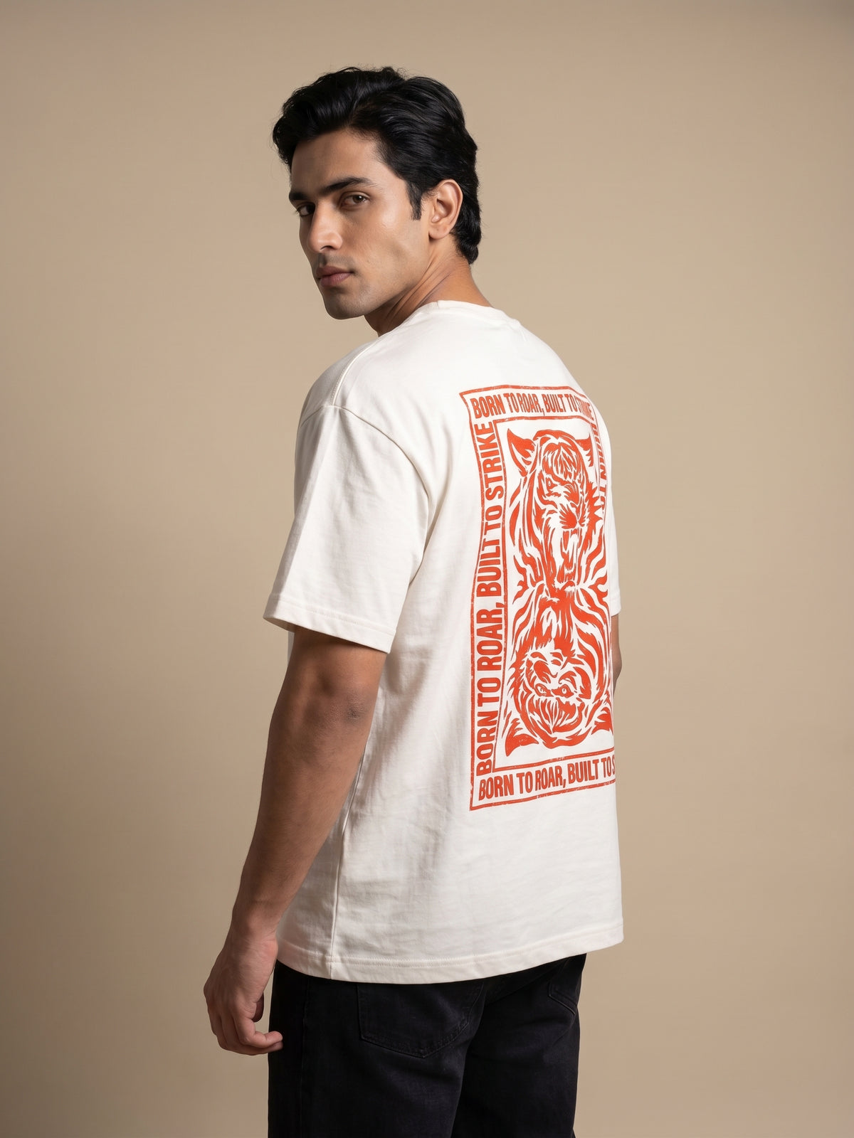 Born To Roar Oversized Graphic T-Shirt — AI studio photo
